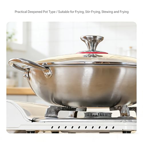 Wok de acero inoxidable 316, antiadherente, 13.4 in miniatura 5