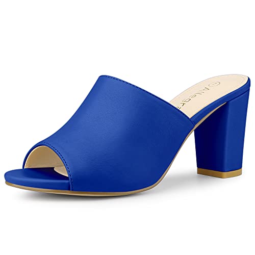 Sandales à talon bloc Allegra K pour femme style mules à enfiler