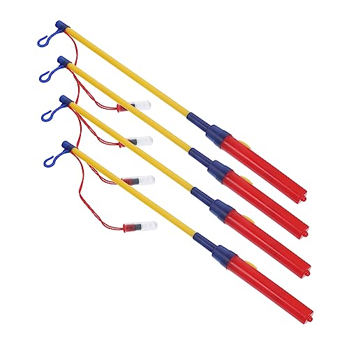 KONTONTY 4Pcs Lantern Sticks with Hooks Energy Saver Decorative Rods for Christmas Halloween and Festival Decor Rust LED Lantern Poles No Battery Required
