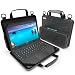 UZBL 11-11.6 inch EVA Work-in Protective Laptop Sleeve and Case with Pouch, Carrying Handle and Shoulder Strap for Chromebook, Ultrabook, Notebooks, Students and Business, PU Black