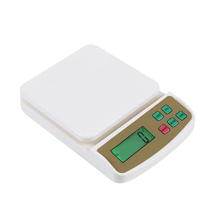 Ajimo Weight Machine Taraju kata Electronic Digital Portable Weighing Scale Capacity 1 Gram to 10 kg for Home Kitchen Multipurpose SF400A White