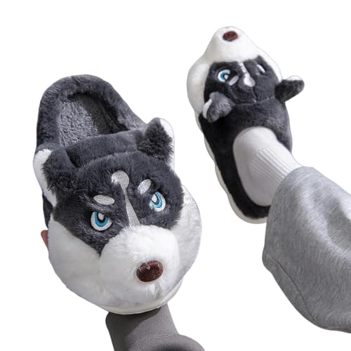 BFBHZY Pantofole Ciabatte di Cotone di Grandi Dimensioni Calde Plus Velluto Ispessito da Uomo-Grigio Scuro (mop Cotone)-48-49