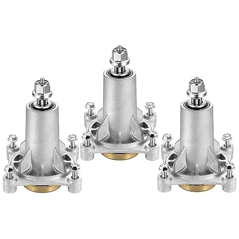 3 Pack 187292 532187281 Spindle Assembly Fit for Craftsman/HU/Ariens/Poulan - Mandrel Fit for 42" 46" 48" 54" Mower Deck, with Thread Bolts and Grease Fitting Cover