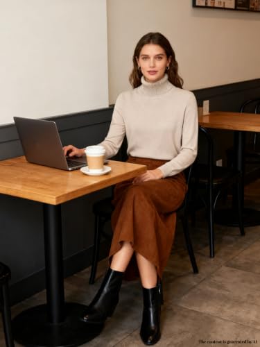 Image of SANGTREE Women's Turtleneck Sweaters Long Sleeve Pullover Tops | Breathable Lightweitht Fabric| Fall Winter Fashion Outfits| Perfect for Daily,Office,Vacations,Holiday,Family Gatherings Etc.