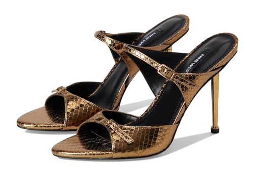 Sandales à talon Nine West Reida en cuir effet serpent bronze pointure 37