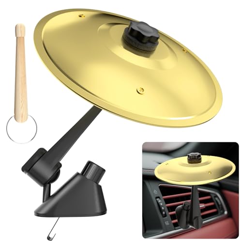 Car Cymbal Air Vent, Mini Car Crash Cymbals, Add Fun to Your Drive with Car Drum | A Great Gift For Drummers And Music Lovers | All Vehicle Types (Gold, 5.5 Inch)