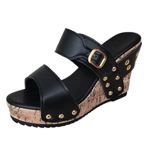 Chaussures plateforme compensées pour femme au design bouche poisson