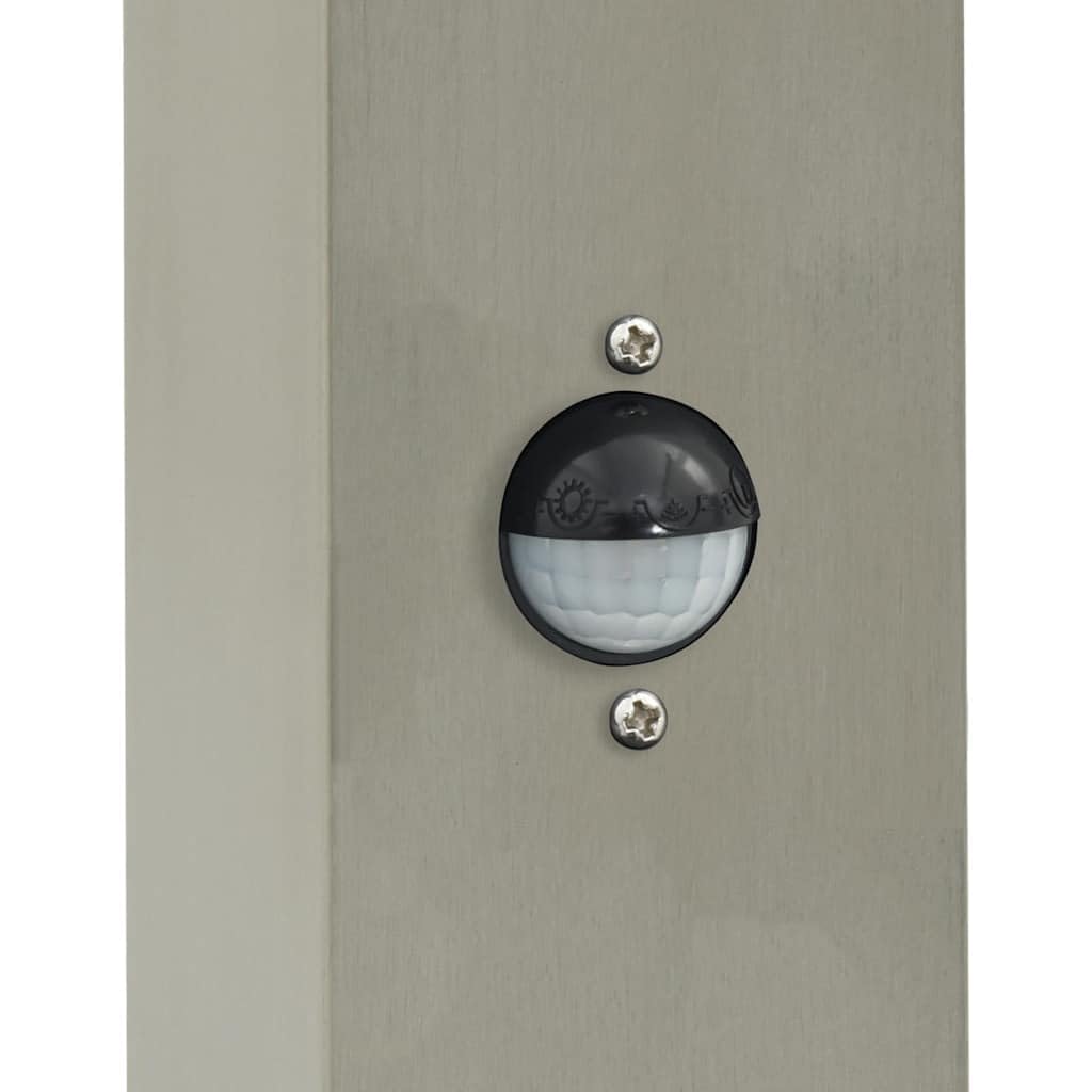 Lampada a colonna con sensore in acciaio inox, 50 cm, 3 pezzi, IP44, per esterni, con sensore di movimento, per giardino, terrazza, vialetti e luce decorativa per esterni