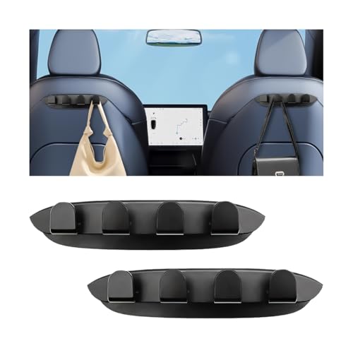 Zpana Car Seat Back Hooks, 2PCS Vehicle Headrest Organizer Hanger for Purses Bags Backpack, Multifunctional Auto Interior Accessories, Compatible with Model 3/Y 2024 2023 2022 2021