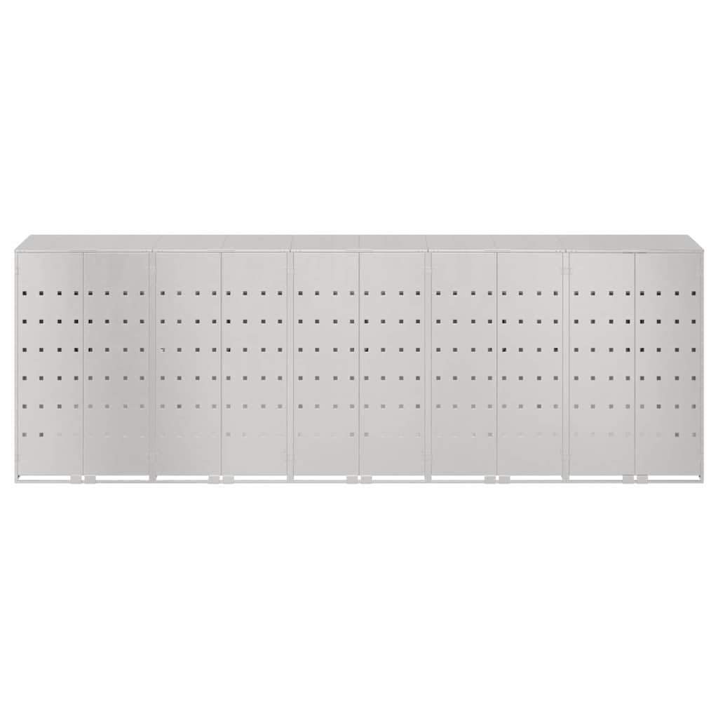 Genérico Almacenamiento de Cubos Wheelie para 3 Cubos Plateado,Productos del hogar,Accesorios para contenedores de residuos,Soportes para contenedores de residuos-3394791