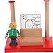 MOLUCKFU DIY Boys and Girls Model Wooden Toy Train Accessory Boy Girl Station Platform Model Pretend Train Station Platform Toy Random Style