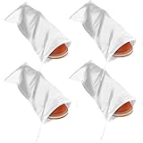 4 Pack Shoe Bags for Travel Satin Fabric Shoe Bag Portable Shoe Dust Bags with Drawstring Shoes Storage Bags 6.9" X 14" Cotton Drawstring Bags White Shoe Covers for Storing Shoes