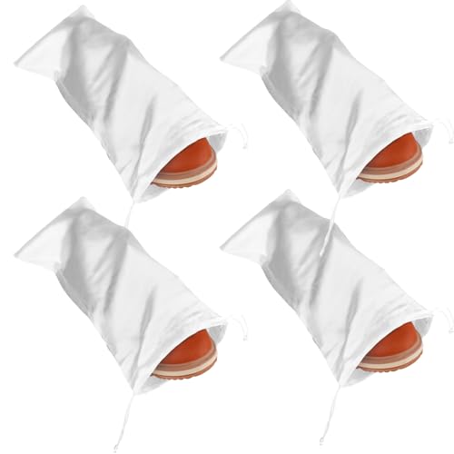 4 Pack Shoe Bags for Travel Satin Fabric Shoe Bag Portable Shoe Dust Bags with Drawstring Shoes Storage Bags 6.9