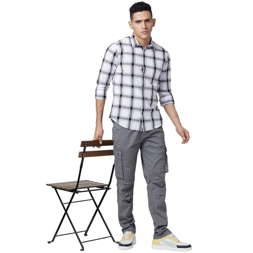 Image of Spykar Men's Regular Fit N /A Full Sleeve Checked Casual Shirts