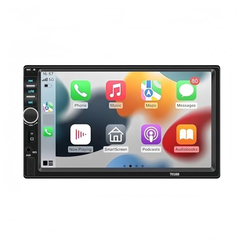 Sistema de navegación por vídeo satelital montado Estéreo 2DIN de 7 Pulgadas con Pantalla táctil, CarPlay y conexión por Cable(Carplay CAM)