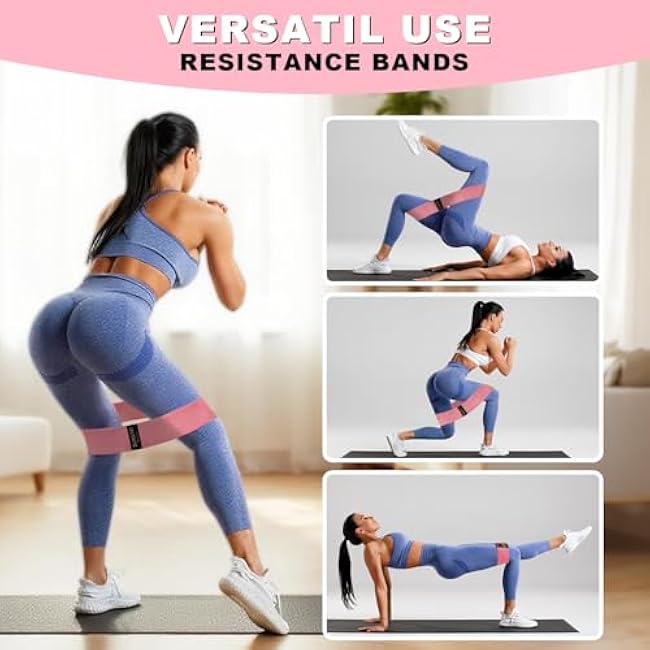 Resistance Bands for Working Out, Fabric Loop Exercise Bands for Legs and Butt, Workout Bands Set for Women and Men, 3 Booty Bands for Yoga, Pilates and Fitness