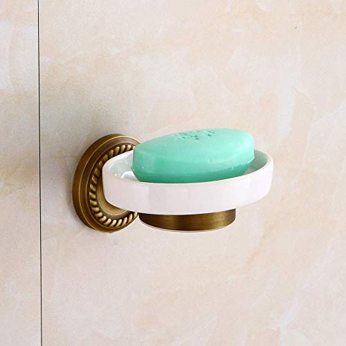 Porte-savon laiton rétro et céramique au design antique pour douche chic - 3