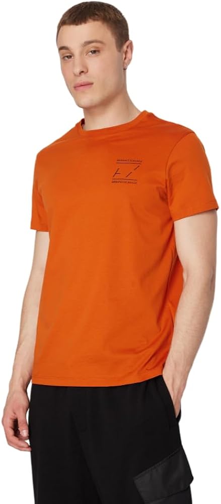Armani Exchange Men's Slim Fit AX Logo Tee, Ember Orange, S