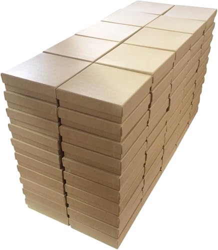 Kraft cotton filled jewelry boxes in a case quantity