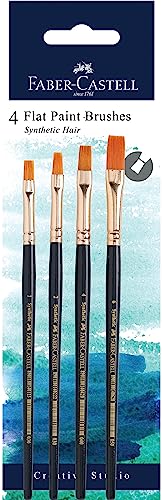 Faber-Castell Synthetic Hair set of 4 Flat Brushes