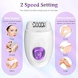 Cordless Epilator for Women, 600mAh Face Epilator with Shaving Head and Epilating Head, 2 Speed, with LED Light for Underarms, Legs, Arms - Image 4