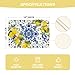 Artoid Mode Lemon Blue and White Porcelain Summer Placemats Set of 4, 12x18 Inch Vanilla Holiday Table Mats for Party Kitchen Dining Decoration