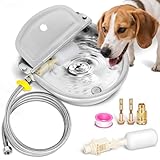 Automatic Animal Drinking Water Bowl with Drain Hole & Float Valve, 71' Extended Pipe, Stainless Steel Waterer Feeder Farm Dog Dispenser Kit Self Filling for Livestock Horse Goat Water Trough