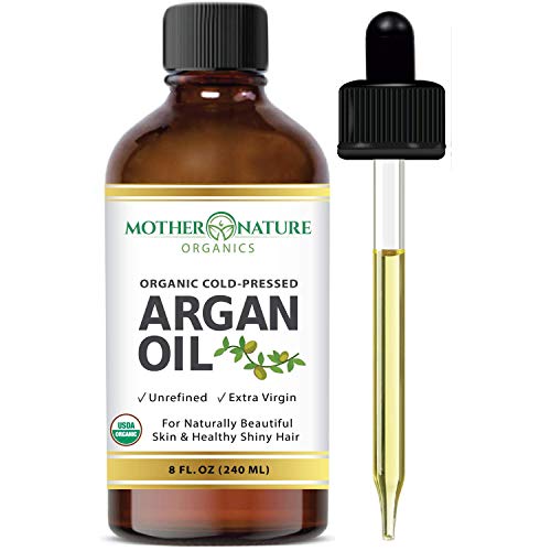 Premium USDA Certified Organic Moroccan Argan Oil – Vegan Beauty & Healthy Skin, Hair & Nails – Cold Pressed Unrefined Pure Argan Oil Hydrates and Rejuvenates – Non-Greasy, Hexane Free, Non-GMO (8oz)