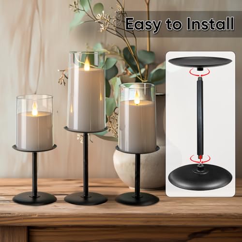 Homemory Black Halloween Candle Holders For Pillar Candles Set Of 5 thumb #1