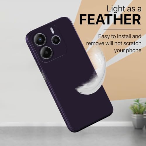Image of Back Cover for Mi Redmi Note 14 5G | Full Camera Protection | Premium Liquid Silicon Case | Flexible Bumper Case for Mi Redmi Note 14 5G (Purple)
