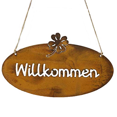 Bornhöft Schild Spruchtafel rostiges Gartenschild Edelrost Rost zum hängen Gartendeko Platz zum Träumen Oval (Willkommen) Cover