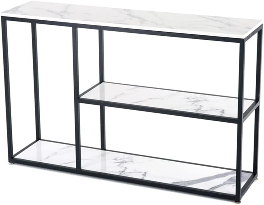 コンソールテーブル、現代的な狭いコンソールテーブル、3つの棚付き