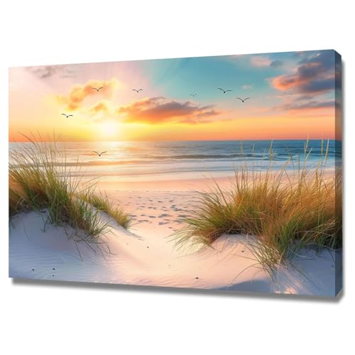 Tableau moderne paysage 50x70cm encadré pour habiller un mur blanc vide