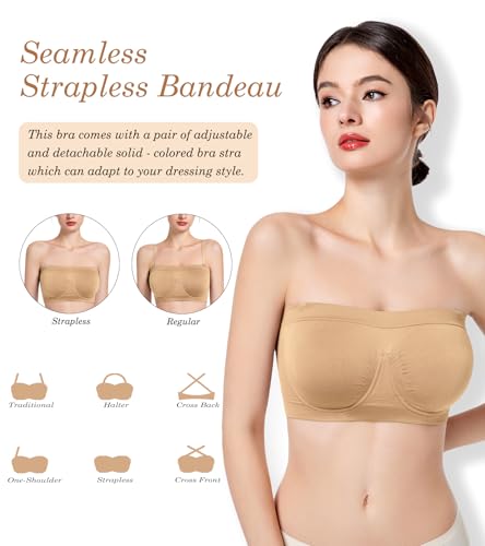 Women‘s Underwire Strapless Multiway Bra Bandeau Seamless Supportive Bras Non Padded Top2