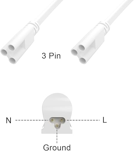 Miniatura 5 de SHOPLED Cable de alimentación de enchufe de 5 pies T5 T8 Cable de alimentación de tubo LED con interruptor de encendidoapagado Enchufe de 3 clavijas