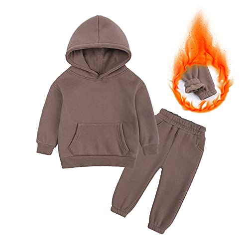 Kids Boys Girls Sweatsuit Jogger Sets 2-Piece Solid Pullover Sweatshirt Sweatpants Lightweight Tracksuit with Pockets2