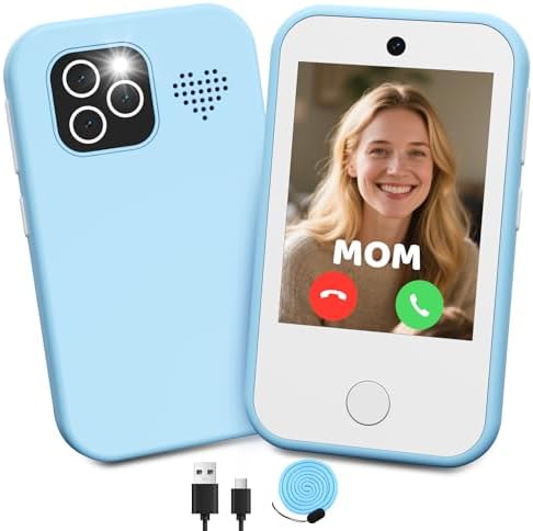 CHAKEYAKE Kinder Handy, 4G Ohne Vertrag Kinder Smartphone Mit Telefonieren, Touchscreen, Dual Kamera, Lernfunktionen, Musikplayer, Geschenk Für Jungen Mädchen 3–9 Jahre Blau