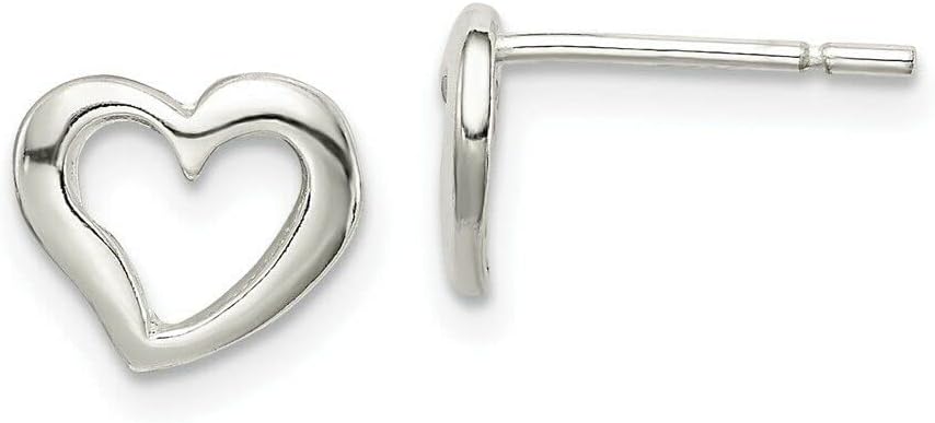 925 Sterling Silver Heart Post Earrings Ball Button Love Fine Jewelry Women