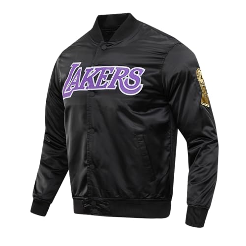Pro Standard Mens NBA Los Angeles Lakers Classic Satin Satin Jacket Black 3Xl - Image 3