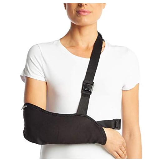 Cabestrillo de ArmoLine transpirable para inmovilizar el brazo o la muñeca, para adultos, color negro (M)