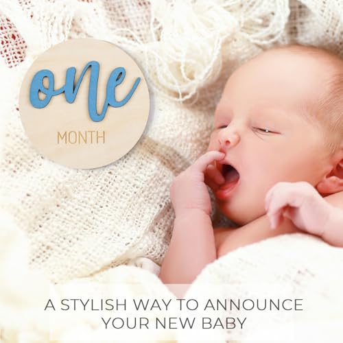 Image of Giftacity 3D Blue Baby Monthly Milestone Signs, One Month Sign for Newborn