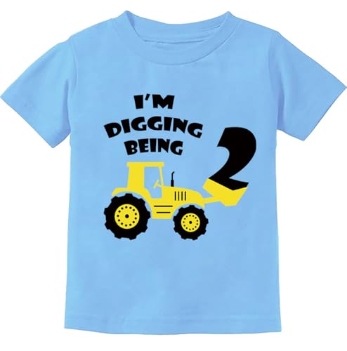 2-5 Years Birthday Boy Shirt Toddler Boys Party T-Shirts Tractor B-Day Cotton Short Sleeve Tee