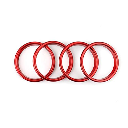 MCWAUTO Air Condition Air Vent Outlet Ring Cover Trim Decoration Sticker for Audi A3 S3 2013-2016/Q2 2017 Accessories,Car-Styling 4pcs (Red)
