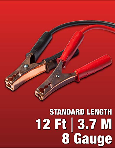 Aaa Standard Length 8 Gauge Emergency Car Battery Jumper Cables, 12 Foot / 3.7 Meter #TOP1