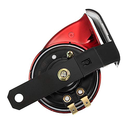 12V 130 DB 510Hz Waterproof Snail Siren Air Horn Speaker for Car Motorcycle Lorries SUV Trucks Bus and Boats (Red)