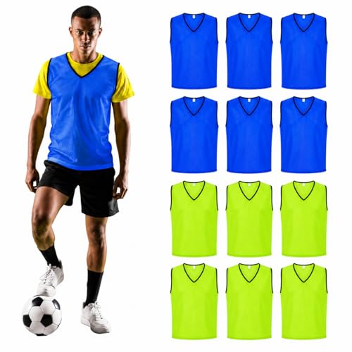 Image of GSi Sports Pinnies - Packs of 6 or 12 - Free Size - Mesh Training Vests for Soccer, Basketball - 6 Color Options