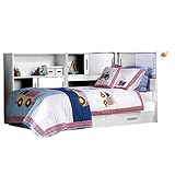 inklusive 3 Regale mit je 2 Fächern und je 2 Schiebetüren (hinterm Bett)