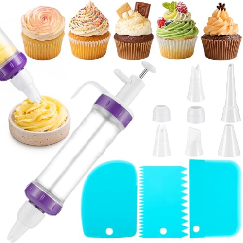 Cake Decorating Piping Kit with 7 Nozzles 3 Scrapers for