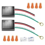 2 Pack Touch Lamp Control Module, Lamp Touch Dimmer Switch 3 Way Works for Metal Base or Pole, Touch Lamp Sensor Replacement Touch Dimmer Switch Repair kit with Wire Caps Fit for Dimmable LED Bulbs