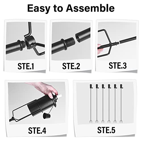 SNOGSWOG 6 Pack Garden Torches, 16 oz Metal Torch for Outside with 3-Prong Grounded Stake, Outdoor Decorative Citronella Torches, 59 inch Garden Décor Torches - Thumbnail 4